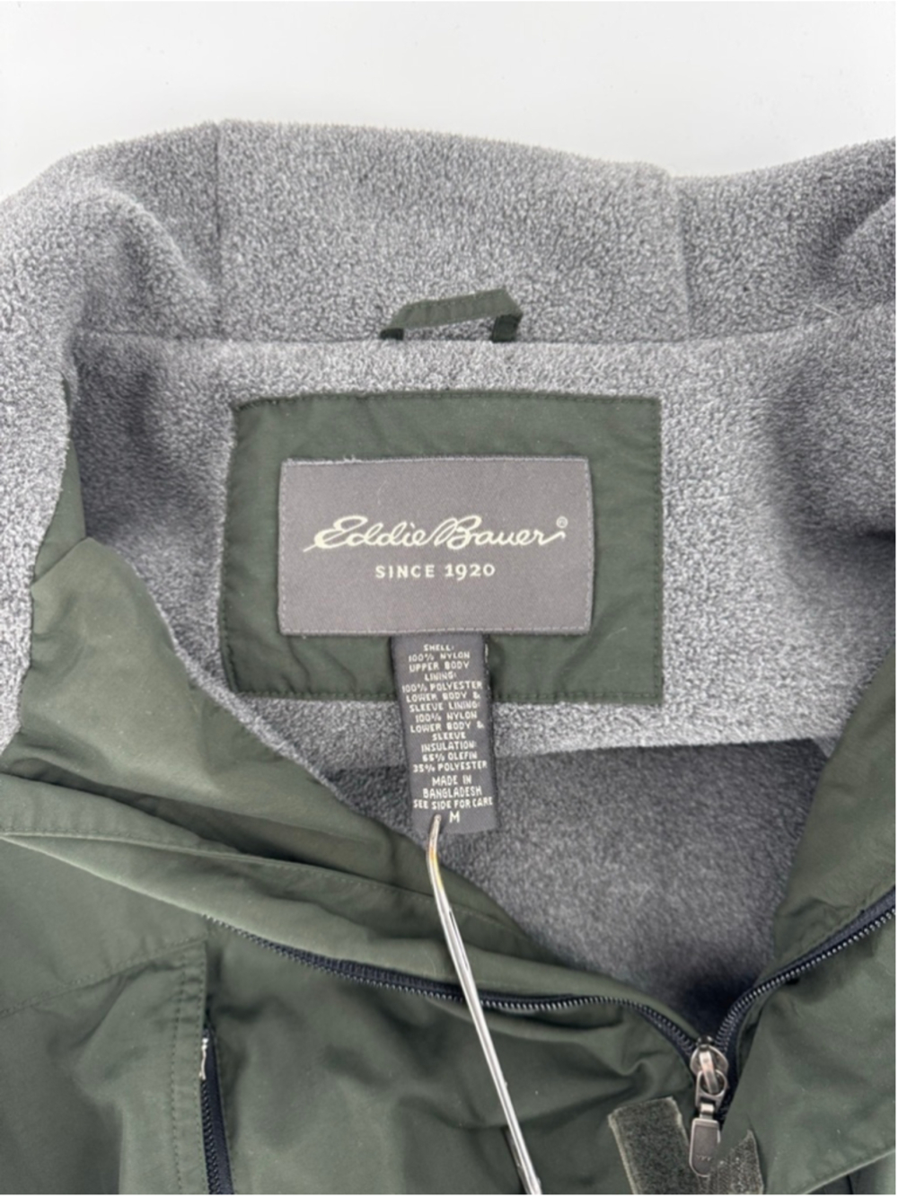 Eddie Bauer Men's Performance Jacket Large Green Gray - Picture 5 of 6